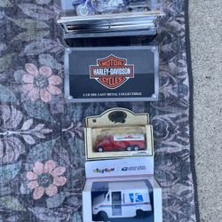 Collectible Harley Davidson/post Office Truck And Vintage Gas Truck  