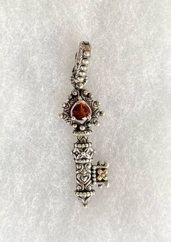 Barbara Bixby madeira citrine pendant enhancer, “Key of Life” charm