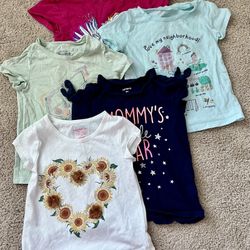 Bundle of 5 toddler girl t-shirts, size 3T