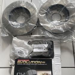 2 Front disc Brake Rotor 1 Ceramic Brake Pad