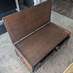 Wood Coffee Table With Storage