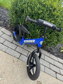 Strider 12 Sport, No Pedal Balance Bike for Kids Ages 1–4 Years, Blue