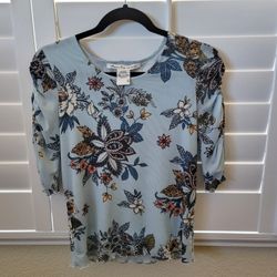American Rag Cie Blue Floral Top Size S