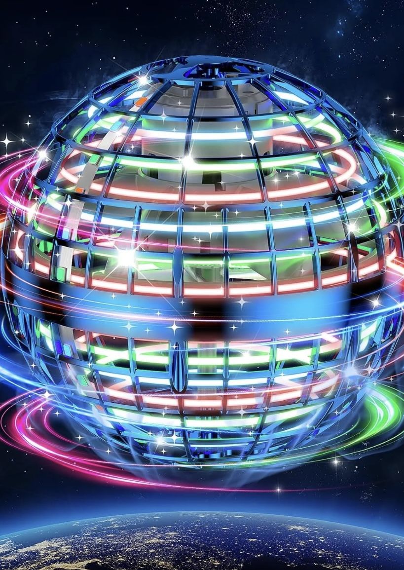 Flying Ball Toys, Hover Orb, Upgrade Flying Orb Mini Drone Floating Ball 360°Rotating LED Light Fly Spinner Cool Toys Magic Toy Safe for Kids Teen Adu