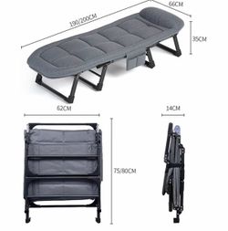 Single Bed Folding Bed Guest Bed With Memory Foam Mattress, Portable Single Camp Bed Foldable Bed Camping Bed Pull Out Bed Camp Beds For Adults, Chair