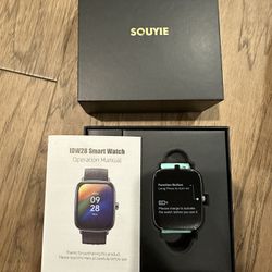 2025 SOUYIE Smart Watch for Men and Women with SOS Emergency Alert, 1.85" AMOLED Fitness Tracker with 100+ Sports Modes, Heart Rate, SpO2, Sleep Monit
