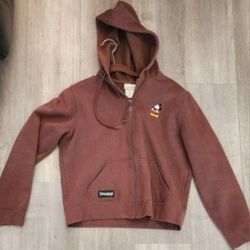 Mickey Mouse Jacket Hooded Walt Disney World Full Zip Sweatshirt Brown hoodie
