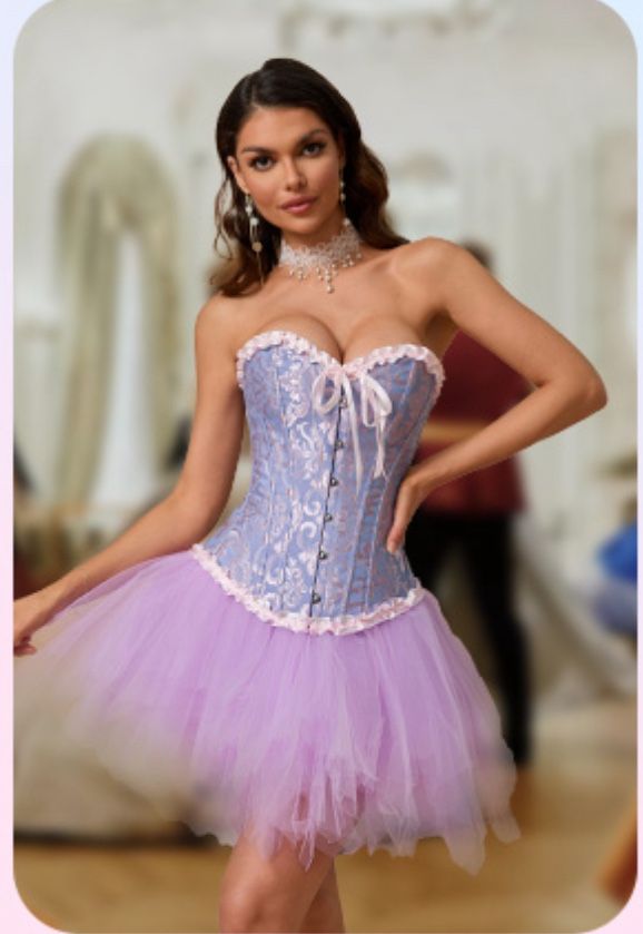 XS Corset Tops for Women, Bustier Shapewear Lingerie, Lace Waist Push Up