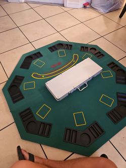 Blackjack Table Top with Poker Chip Case