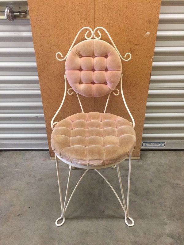 Vintage Teena Original Tufted Wrought, Vintage Wrought Iron Vanity Chair