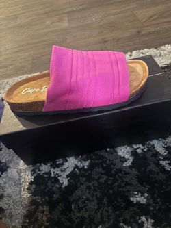 Cape Robbin Pink Knit Slide Sandals