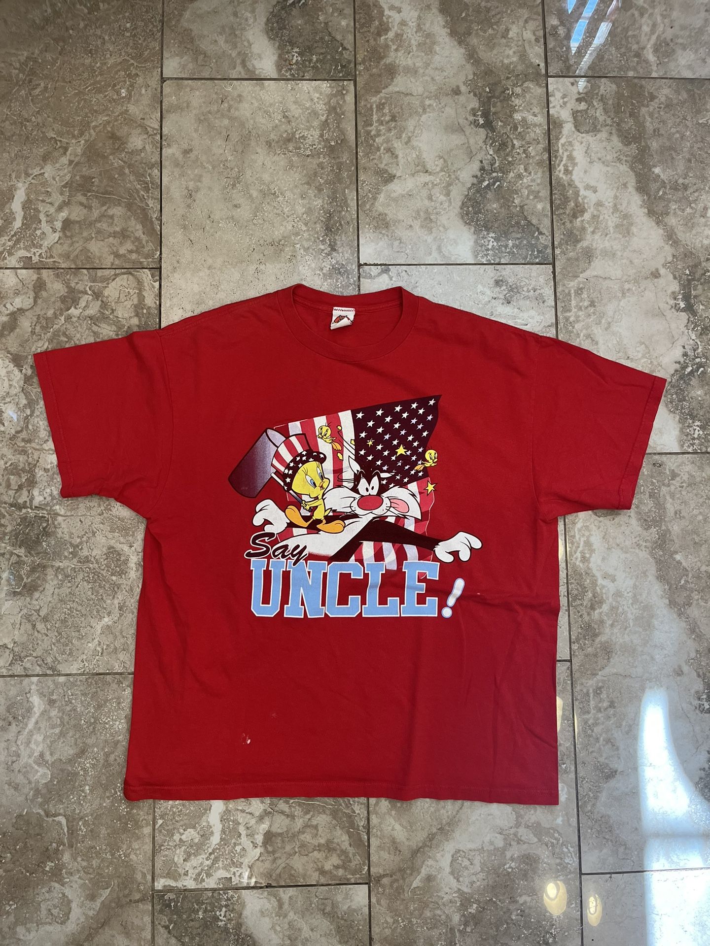 Looney Tunes USA Say Tweety& Silvester Uncle Shirt Size Xl 