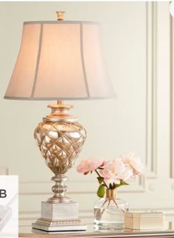 $25 OBO Brand New never used Table Lamp/Nightstand lamp, Tall made of Mercury Glass, with Lamp shade