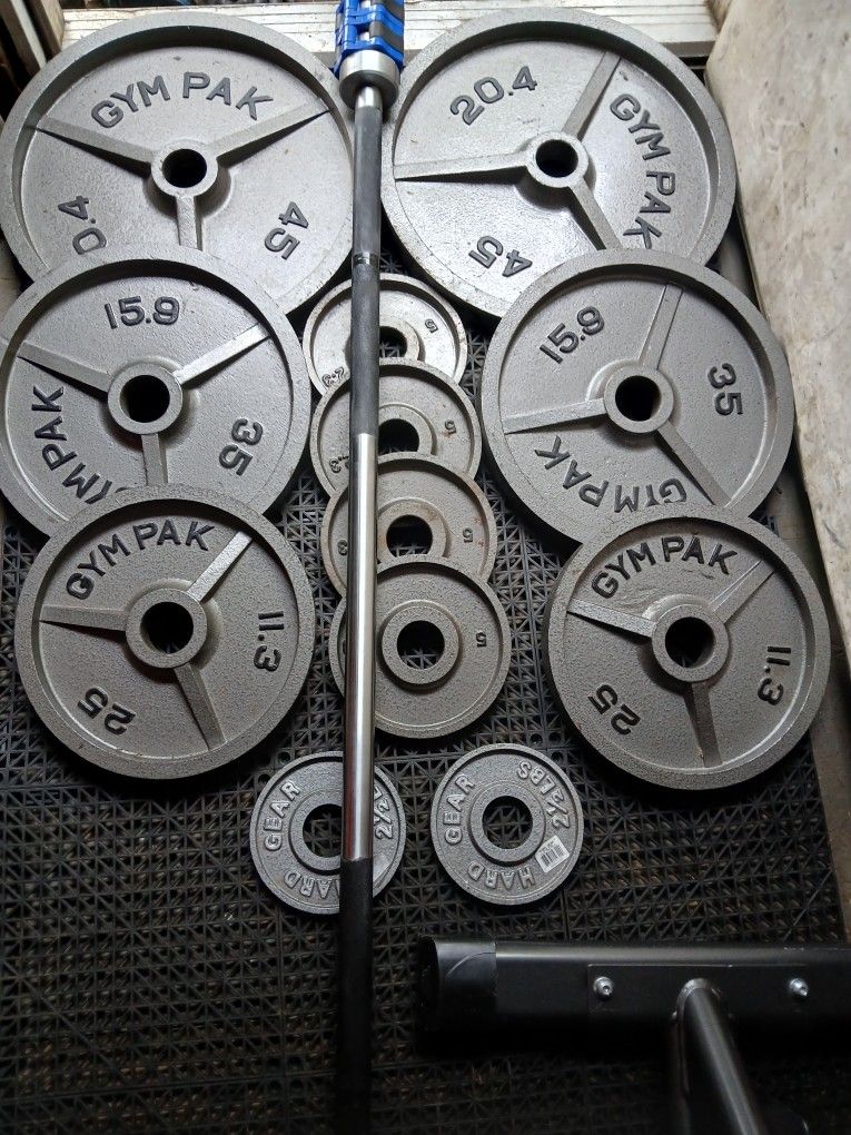 Olympic Plates With Olympic Barbell