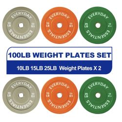 $1 PER POUND! (100 Ibs total set) BalanceFrom bumper plate with steel hub (10, 15, 25 Ibs pairs)