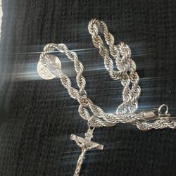 Very Thick Beautiful Stainless Steel Necklace With Cross 