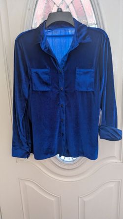 Beautiful cobalt blue velvet long sleeve women's size extra large
