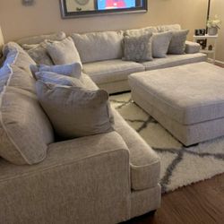 Brand New Ashley Couch / Rawcliffe Parchment Modular Sectional 