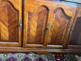 Two Piece Wood Dining Cabinet/Buffet and Storage Hutch