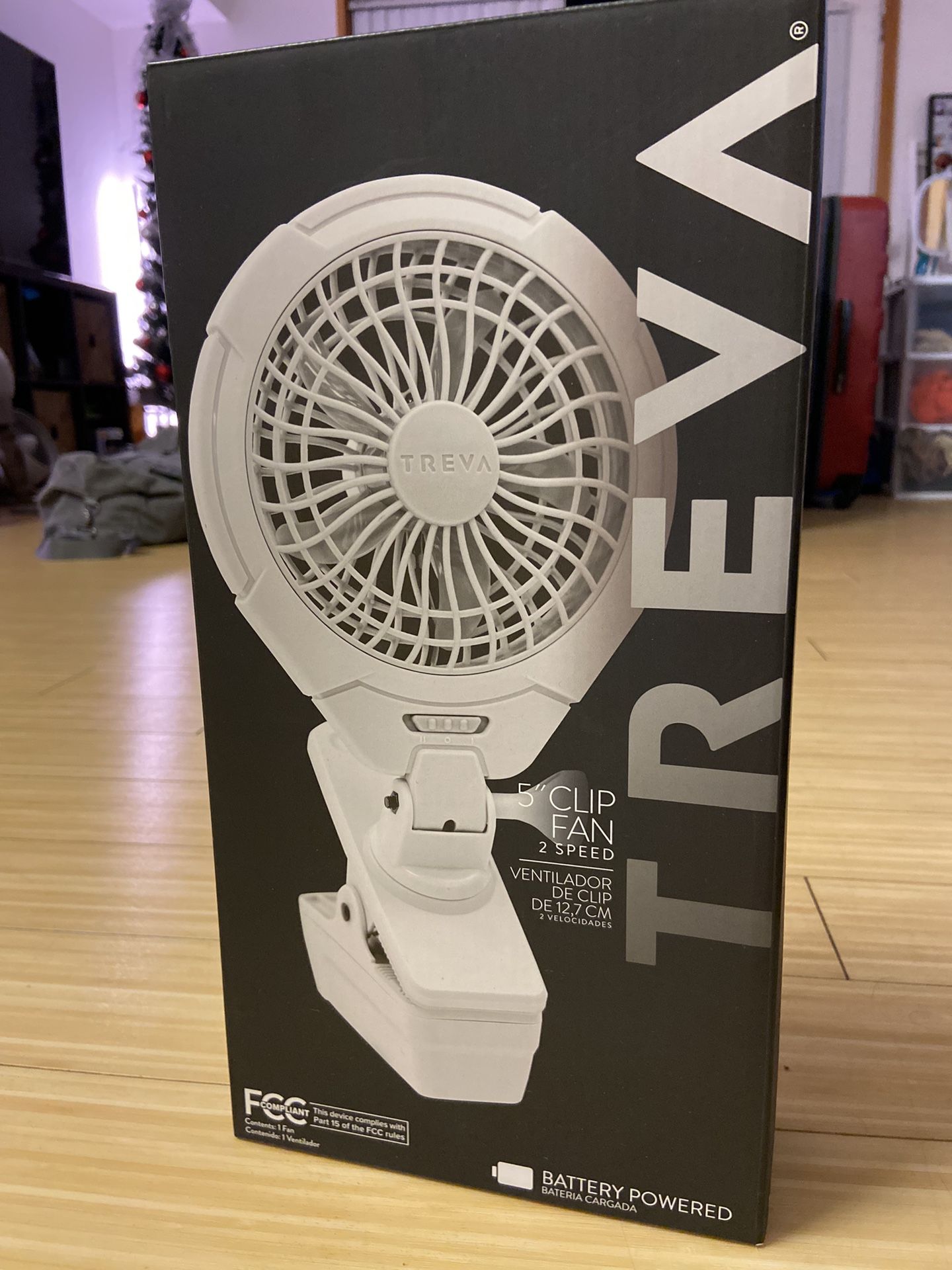 Treva 5 Inch Two Speed Battery Clip On Fan 