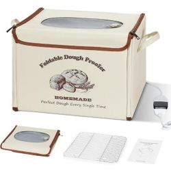 Foldable Bread Proofing Box for Sourdough,50°F-130°F Temp Controlled Dough Proofer with 1-12H Digital Timer,Electric Proofing Container Sourdough Brea