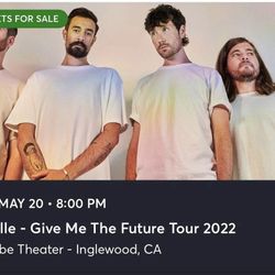 5/20 FRIDAY  BASTILE Concert 3 Front Row Tickets