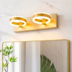 Gold LED Vanity Light // Bathroom Wall