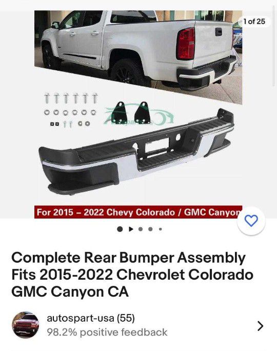 2015-2022 Chevy Colorado Rear Bumper 