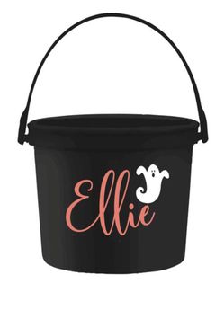 Custom Halloween trick or treating bags and buckets