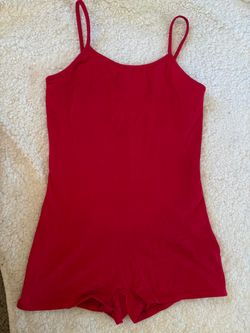 Red Spaghetti Strap Romper