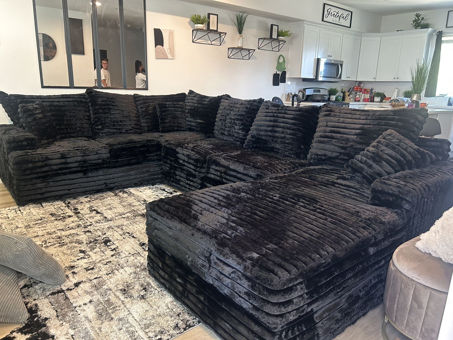 Brand New Comfy Plush Corduroy Sectional Set 