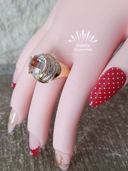 Sterling Silver 925 Ring with 14k Gold filled and zirco all around