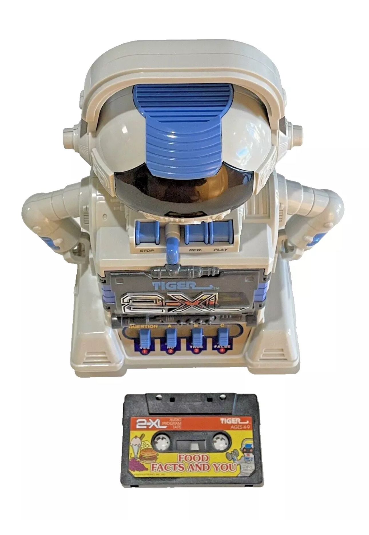 1992 Vintage 2-XL Talking Robot W/1 Tape Tiger Electronics TESTED Works