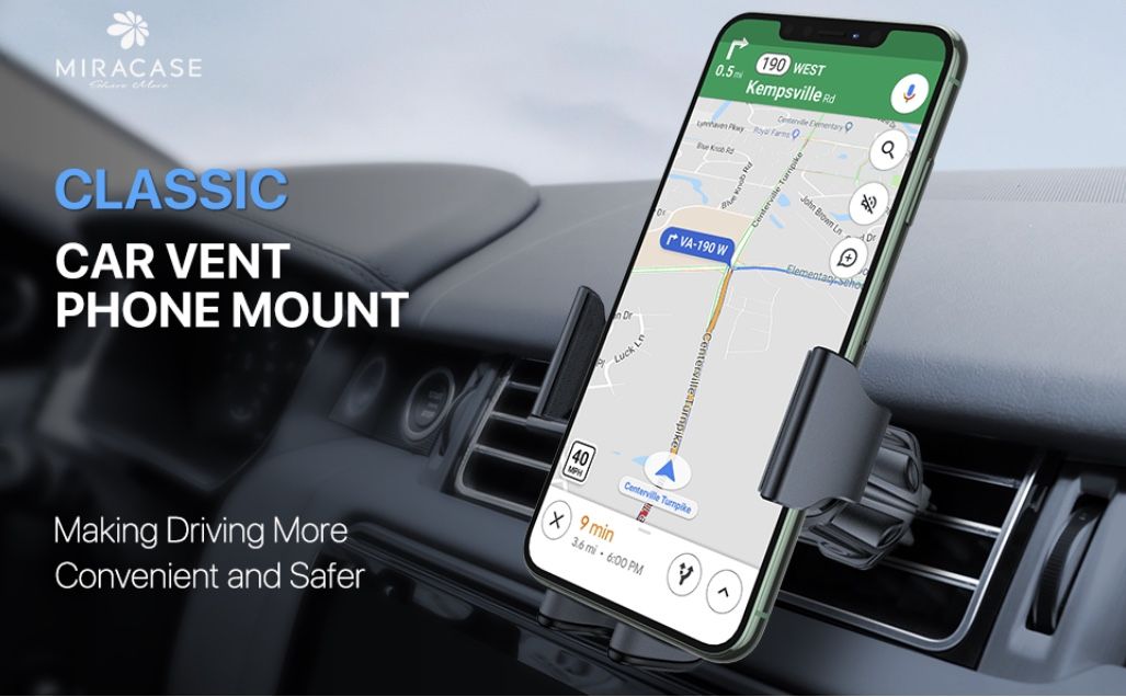 Miracase [Upgraded Car Phone Mount, Air Vent Cell Phone Holder, Universal Cradle Compatible with iPhone 14 Series/14 Pro Max/iPhone 13 Series/ 12/11/X
