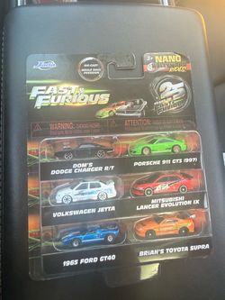 š„ Jada Fast & Furious 25th Anniversary Nano Hollywood Rides 6-Car Set NEW