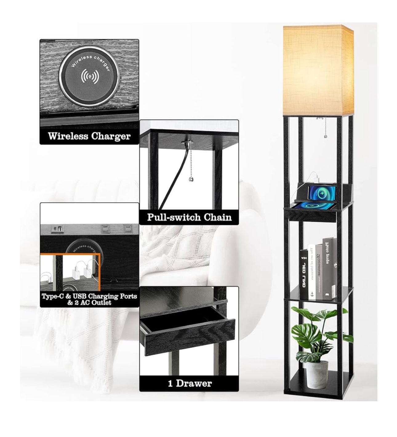Light Stand With Wireless Charging