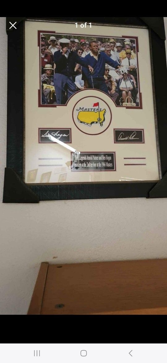 arnold palmer and ben hogan 1966 Masters 11x14 Framed Photo w/Laser Engraved