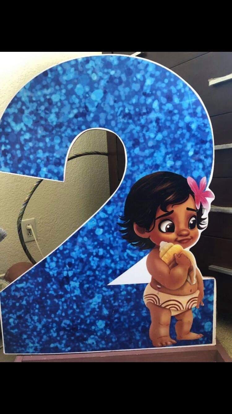 4ft Wooden Baby Moana Party Prop, Second Birthday Party Prop
