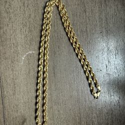 10K Hollow Gold Rope Chain - 24"