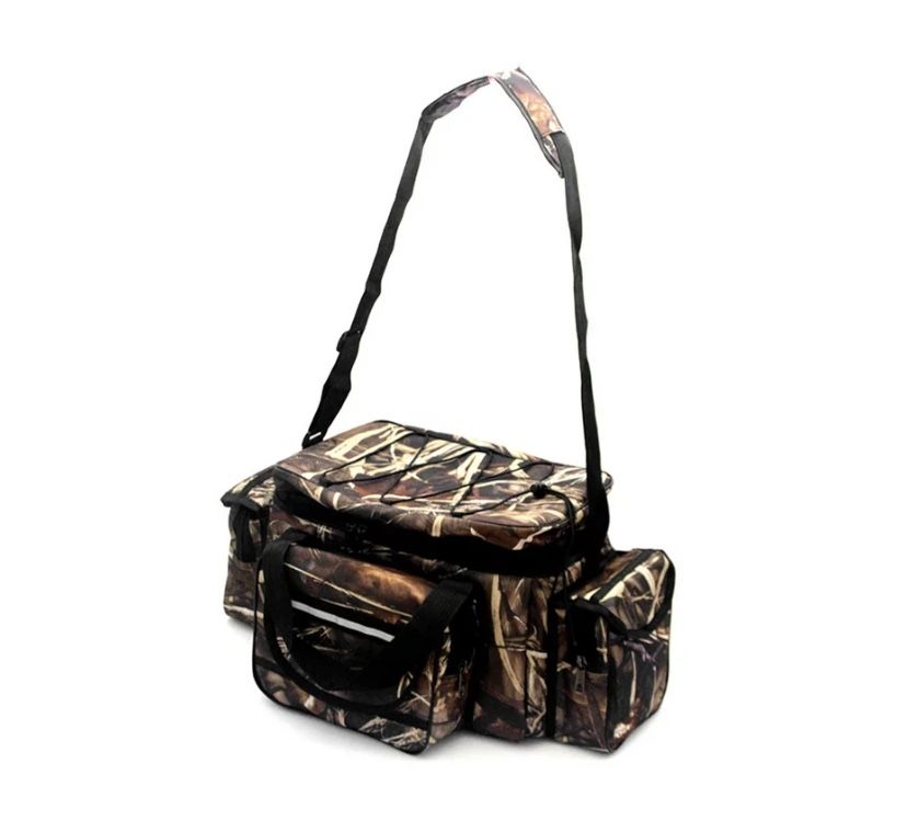 Camo Large Capacity Fishing Tackle Bag Waterproof Fishing Tackle Storage Bag Case Outdoor Travel Shoulder Bag Pack