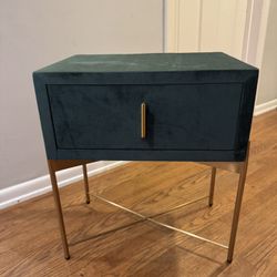 Dark green suede night stand