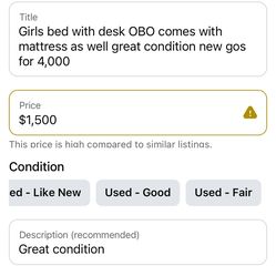 Girl Bed And Desk With Mattress