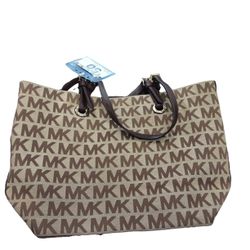 Michael Kors Pattern Tote Beige / Tan Purse / Handbag