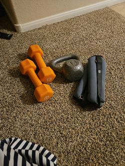 NEW 8 lb Weights, 15 Lb Kettle Bell, Ankle Weights
