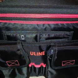 ULINE Portable File Holder And Laptop Holder With Click Board On Top And Extra Pockets Outside And Inside.  Brand New