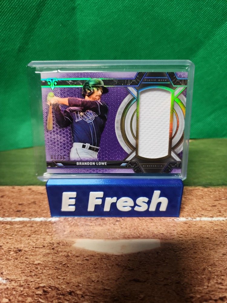 Brandon Lowe 2021 Topps Triple Threads Single Jumbo Purple Relic #'d 01/36 Tampa Bay Rays