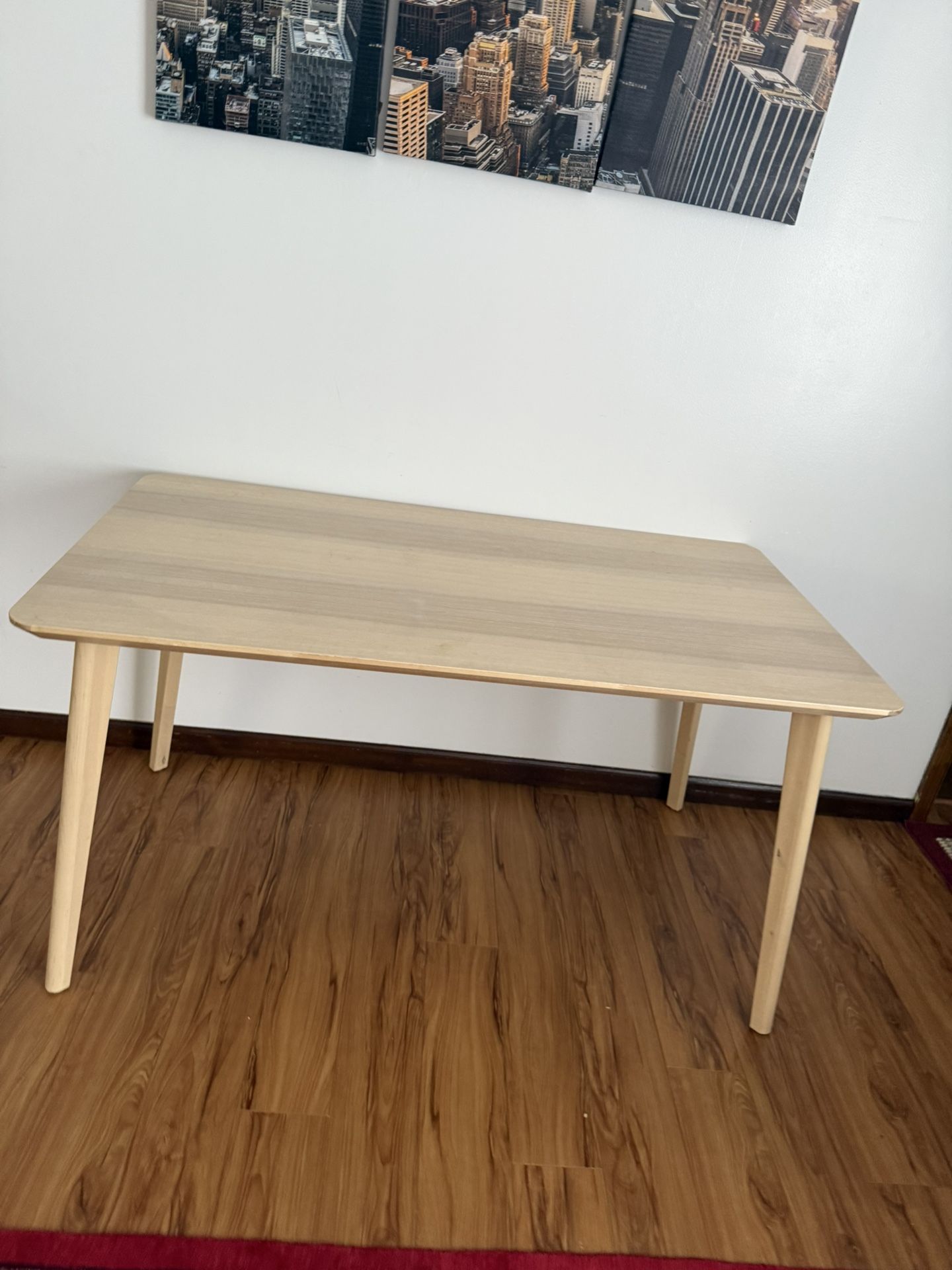 LISABO Table, ash veneer, 55 1/8x30 3/4 "