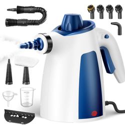 Steam Cleaner, Pressurized Handheld Multi-Surface Natural Steam Cleaner with 12 PCS Accessories & Safety Lock, 350ML Large Capacity, Steamer for Car, 