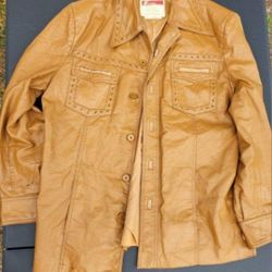 Vintage 70s Pleather Jacket Great For Costume