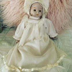 Vintage Musical Wind Up Ceramic Baby Doll